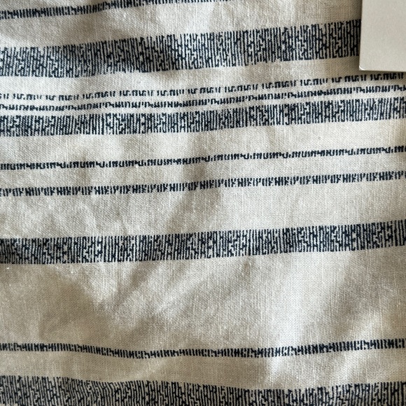 Womens Deane & White Skirt UK 16 A-Line Linen Stripe Cream Midi Length Pockets - Picture 9 of 11